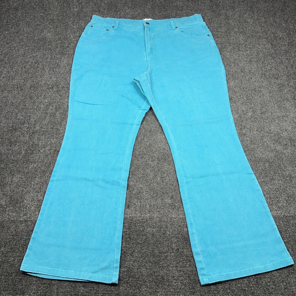 Mainstreet Blues Stretch Jeans Womens 20W Turquoise Blue Flare Leg 31-7553-3